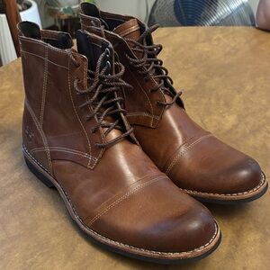 Timberland Men's Dark Brown Leather Lace-Up Boots